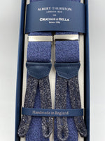 Albert Thurston for Cruciani & Bella Made in England Adjustable Sizing 35 mm elastic braces Blue Jeans Plain Braid ends Y-Shaped Nickel Fittings Size: L #4960