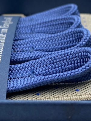 Albert Thurston for Cruciani & Bella Made in England Adjustable Sizing 35 mm elastic braces Light Beige and Blue Dot Braid ends Y-Shaped Nickel Fittings Size: L #4952