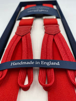 Albert Thurston for Cruciani & Bella Made in England Adjustable Sizing 25 mm elastic braces Red Plain Braid ends Y-Shaped Nickel Fittings Size: L #4911