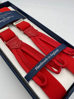 Albert Thurston for Cruciani & Bella Made in England Adjustable Sizing 25 mm elastic braces Red Plain Braid ends Y-Shaped Nickel Fittings Size: L #4911