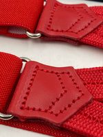 Albert Thurston for Cruciani & Bella Made in England Adjustable Sizing 25 mm elastic braces Red Plain Braid ends Y-Shaped Nickel Fittings Size: L #4911