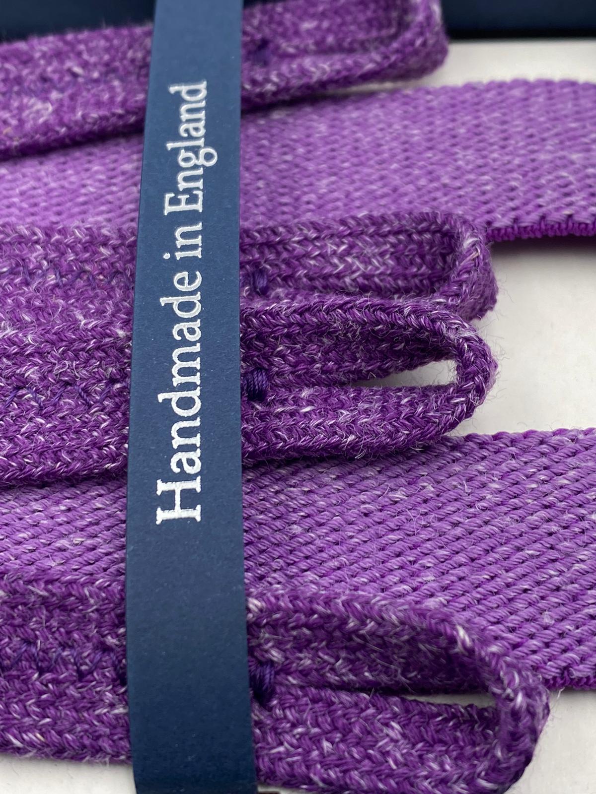 Albert Thurston for Cruciani & Bella Made in England Adjustable Sizing 25 mm elastic braces Purple Plain Braid ends Y-Shaped Nickel Fittings Size: L #4897