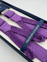 Albert Thurston for Cruciani & Bella Made in England Adjustable Sizing 25 mm elastic braces Purple Plain Braid ends Y-Shaped Nickel Fittings Size: L #4897