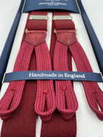 Albert Thurston for Cruciani & Bella Made in England Adjustable Sizing 25 mm elastic braces Burghundy  Plain Braid ends Y-Shaped Nickel Fittings Size: L #3008