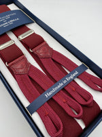 Albert Thurston for Cruciani & Bella Made in England Adjustable Sizing 25 mm elastic braces Burghundy  Plain Braid ends Y-Shaped Nickel Fittings Size: L #3008