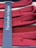 Albert Thurston for Cruciani & Bella Made in England Adjustable Sizing 25 mm elastic braces Burghundy  Plain Braid ends Y-Shaped Nickel Fittings Size: L #3008