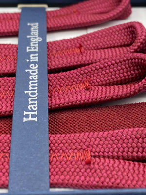 Albert Thurston for Cruciani & Bella Made in England Adjustable Sizing 25 mm elastic braces Burghundy  Plain Braid ends Y-Shaped Nickel Fittings Size: L #3008