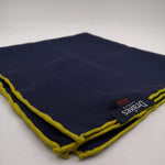 Drake's 100%Silk Hand-rolled Blue and Yellow -  Pocket Square Handmade in Italy 41 cm X 41cm #0520