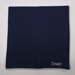 Drake's  - 100% Silk -   Blue and White - Pocket  Square #0520