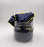 Drake's 100%Silk Hand-rolled Blue and Yellow -  Pocket Square Handmade in Italy 41 cm X 41cm #0520