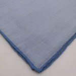 Cruciani & Bella 60%Linen 40% Cotton Hand-rolled  -  Pocket Square Light Blue  Handmade in Italy 39 cm X 39cm #4562