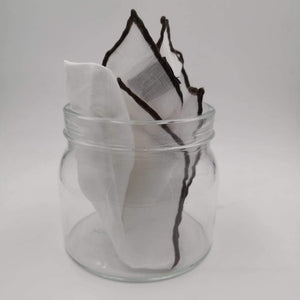 Cruciani & Bella 100% Linen Hand-rolled  -  Pocket Square White and Brown Handmade in Italy 31 cm X 31cm #2134