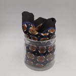 Cruciani & Bella 100% Silk Dark Brown, Light Brown, Blue and White Double Patterned Motif Poket Square Double Faces Made in Italy 33 cm X 33 cm #6149