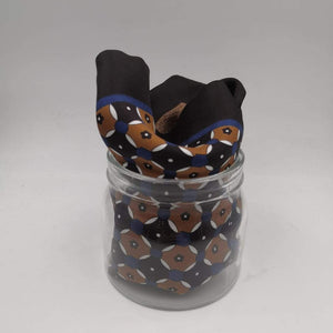 Cruciani & Bella 100% Silk Dark Brown, Light Brown, Blue and White Double Patterned Motif Poket Square Double Faces Made in Italy 33 cm X 33 cm #6149