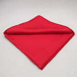 Cruciani & Bella Hand-rolled   100% Silk Red Plain Pocket Square Made in England 32 cm X 32 cm #2636