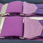Albert Thurston for Cruciani & Bella Made in England Adjustable Sizing 35 mm Elastic Braces Purple Plain Color Braces Braid ends Y-Shaped Nickel Fittings Size: L #6229
