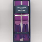 Albert Thurston for Cruciani & Bella Made in England Adjustable Sizing 35 mm Elastic Braces Purple Plain Color Braces Braid ends Y-Shaped Nickel Fittings Size: L #6229
