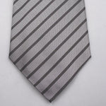 Franco Bassi for Cruciani & Bella 100% Wowen Silk Tipped Motif Light Grey Wowen Tie Handmade in Italy 9 cm x 148 cm New Old Stock #6437