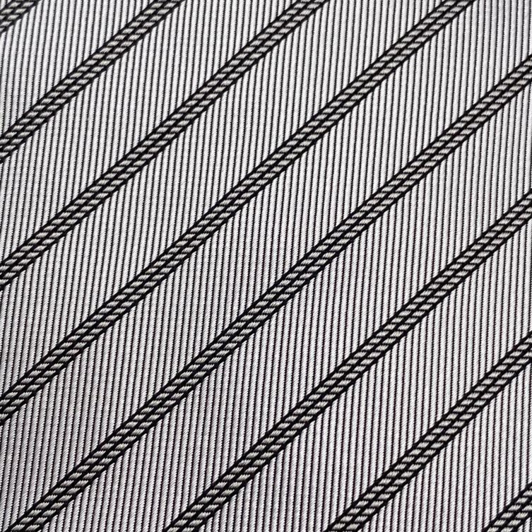 Franco Bassi for Cruciani & Bella 100% Wowen Silk Tipped Motif Light Grey Wowen Tie Handmade in Italy 9 cm x 148 cm New Old Stock #6437