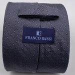 Franco Bassi for Cruciani & Bella 100% Wowen Silk Tipped Dots Grey Jacquard  Tie Handmade in Italy 9 cm x 148 cm New Old Stock #6438