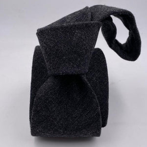 Cruciani & Bella 100%  Wool  Tipped Dark Grey Tie Handmade in Italy 8 cm x 148 cm New Old Stock #6381