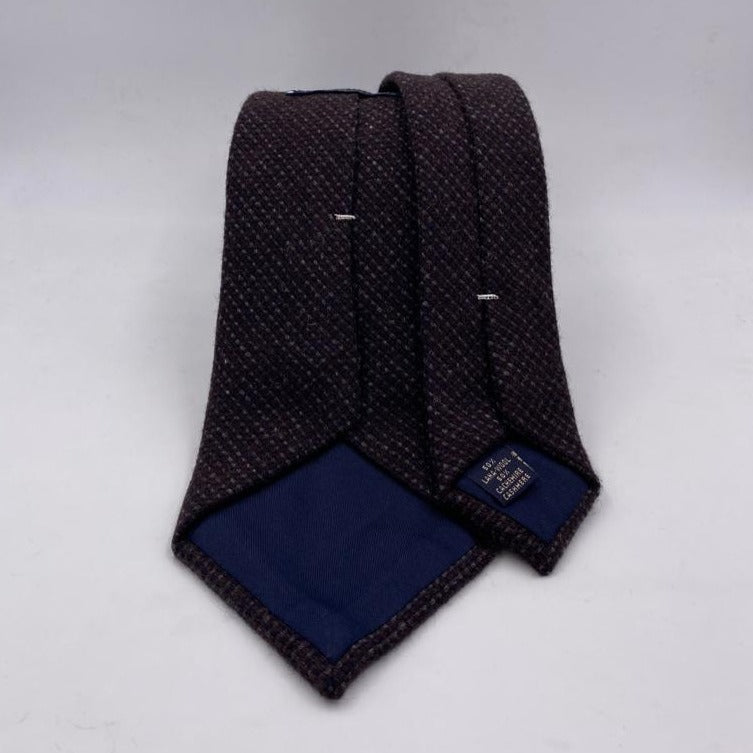 Cruciani & Bella 50% Cachemire 50% Wool Tipped Brown and Grey Tie Handmade in Italy 9 cm x 149 cm New Old Stock #6397