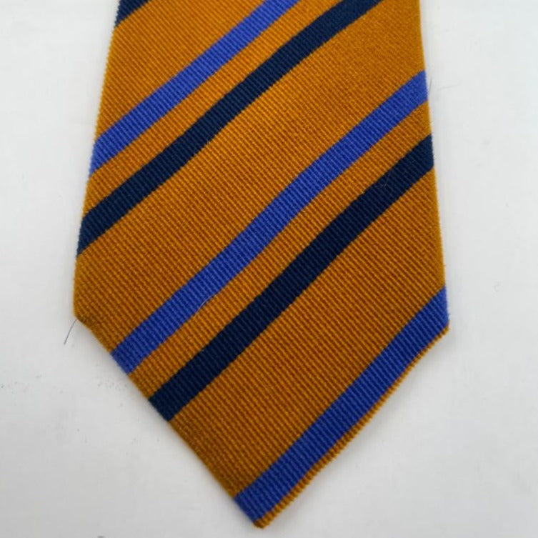 Cruciani & Bella 100% Silk Tipped Orange and Blue Stripes Handmade in Italy 9,5 cm x 148 cm New Old Stock #6468