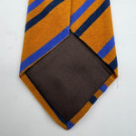 Cruciani & Bella 100% Silk Tipped Orange and Blue Stripes Handmade in Italy 9,5 cm x 148 cm New Old Stock #6468