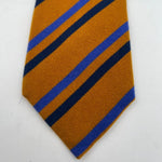 Cruciani & Bella 100% Silk Tipped Orange and Blue Stripes Handmade in Italy 9,5 cm x 148 cm New Old Stock #6468