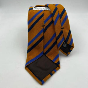 Cruciani & Bella 100% Silk Tipped Orange and Blue Stripes Handmade in Italy 9,5 cm x 148 cm New Old Stock #6468