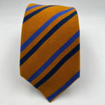Cruciani & Bella 100% Silk Tipped Orange and Blue Stripes Handmade in Italy 9,5 cm x 148 cm New Old Stock #6468