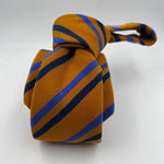 Cruciani & Bella 100% Silk Tipped Orange and Blue Stripes Handmade in Italy 9,5 cm x 148 cm New Old Stock #6468