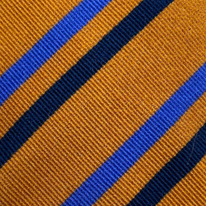 Cruciani & Bella 100% Silk Tipped Orange and Blue Stripes Handmade in Italy 9,5 cm x 148 cm New Old Stock #6468