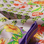 Cruciani & Bella Hand-rolled   100% Silk Pink, Purple Multicolor Atelier Versace Vintage Collection Made in Italy 90 cm X 90 cm #6375 