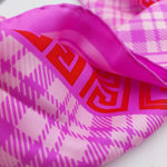 Cruciani & Bella Hand-rolled   100% Silk Pink and Red Atelier Versace Vintage Collection Made in Italy 90 cm X 90 cm #6370
