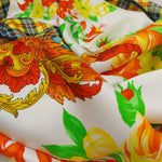 Cruciani & Bella Hand-rolled   100% Silk Multicolor Atelier Versace Vintage Collection Made in Italy 90 cm X 90 cm #6371 