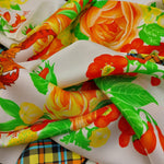 Cruciani & Bella Hand-rolled   100% Silk Multicolor Atelier Versace Vintage Collection Made in Italy 90 cm X 90 cm #6371 