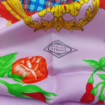 Cruciani & Bella Hand-rolled   100% Silk Blue, Red and Pink Atelier Versace Vintage Collection Made in Italy 90 cm X 90 cm #6372 