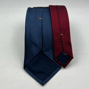 Our Old Label " La Cravatta & Co." 100% Silk Tipped Blue Plain Tie whith Contrastin Red Knot Handmade in Italy 9 cm x 148 cm New Old Stock #6475