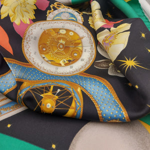 Cruciani & Bella Hand-rolled   100% Silk Dark ,Green and Red Leonard Paris Vintage Collection Made in Italy 90 cm X 90 cm #6376
