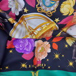 Cruciani & Bella Hand-rolled   100% Silk Dark ,Green and Red Leonard Paris Vintage Collection Made in Italy 90 cm X 90 cm #6376