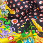 Cruciani & Bella Hand-rolled   100% Silk Dark ,Yellow and Red Atelier Versace Vintage Collection Made in Italy 90 cm X 90 cm #6374
