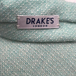 Drake's Vintage 100% Cachemire Tipped Aqua Green Melange Tie Handmade in England 8,5 cm x 149 cm #6482
