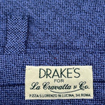 Drake's Vintage 70% Silk 30% Wool Tipped Light Blue Melange Tie Handmade in England 9,5 cm x 148 cm #6489