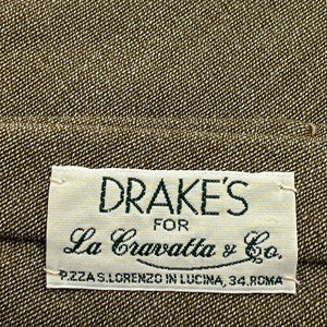 Drake's Vintage 100% Wool Tipped Light Brown MelangeTie Handmade in England 9,5 cm x 148 cm #6492