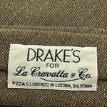 Drake's Vintage 100% Wool Tipped Ecru Plain Tie Handmade in England 9,5 cm x 148 cm #6491
