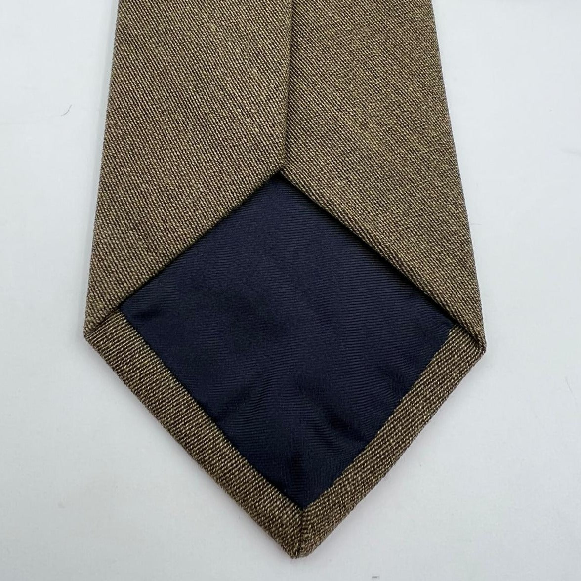 Drake's Vintage 100% Wool Tipped Light Brown MelangeTie Handmade in England 9,5 cm x 148 cm #6492