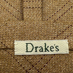 Drake's Vintage 100% Wool Mustard Tipped Tartan Motif Tie Handmade in England 9,5 cm x 148 cm #6493
