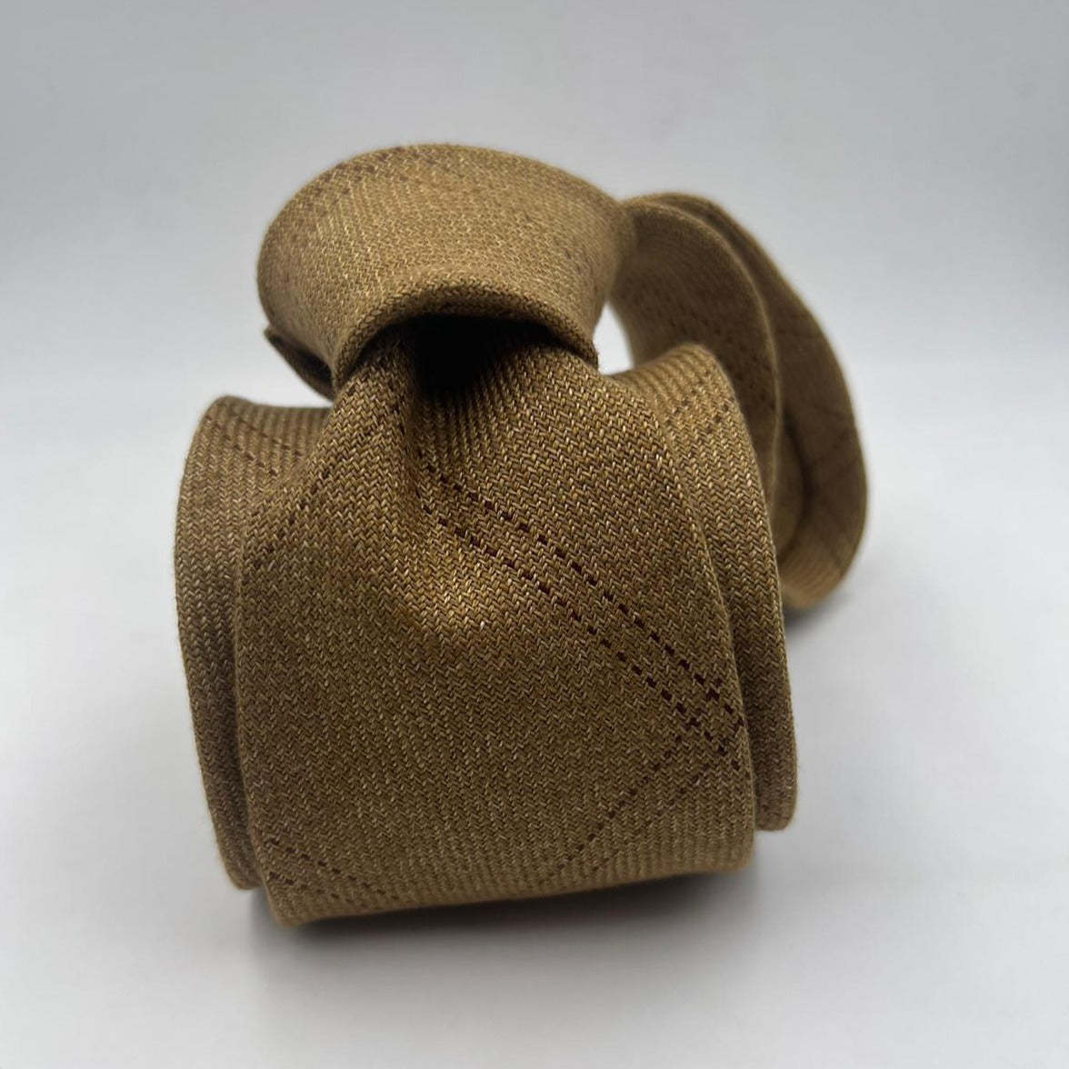 Drake's Vintage 100% Wool Mustard Tipped Tartan Motif Tie Handmade in England 9,5 cm x 148 cm #6493