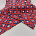 Cruciani & Bella 100% Silk Madder Ascot  Wine,Blue and Light Blue Made in Italy #4029